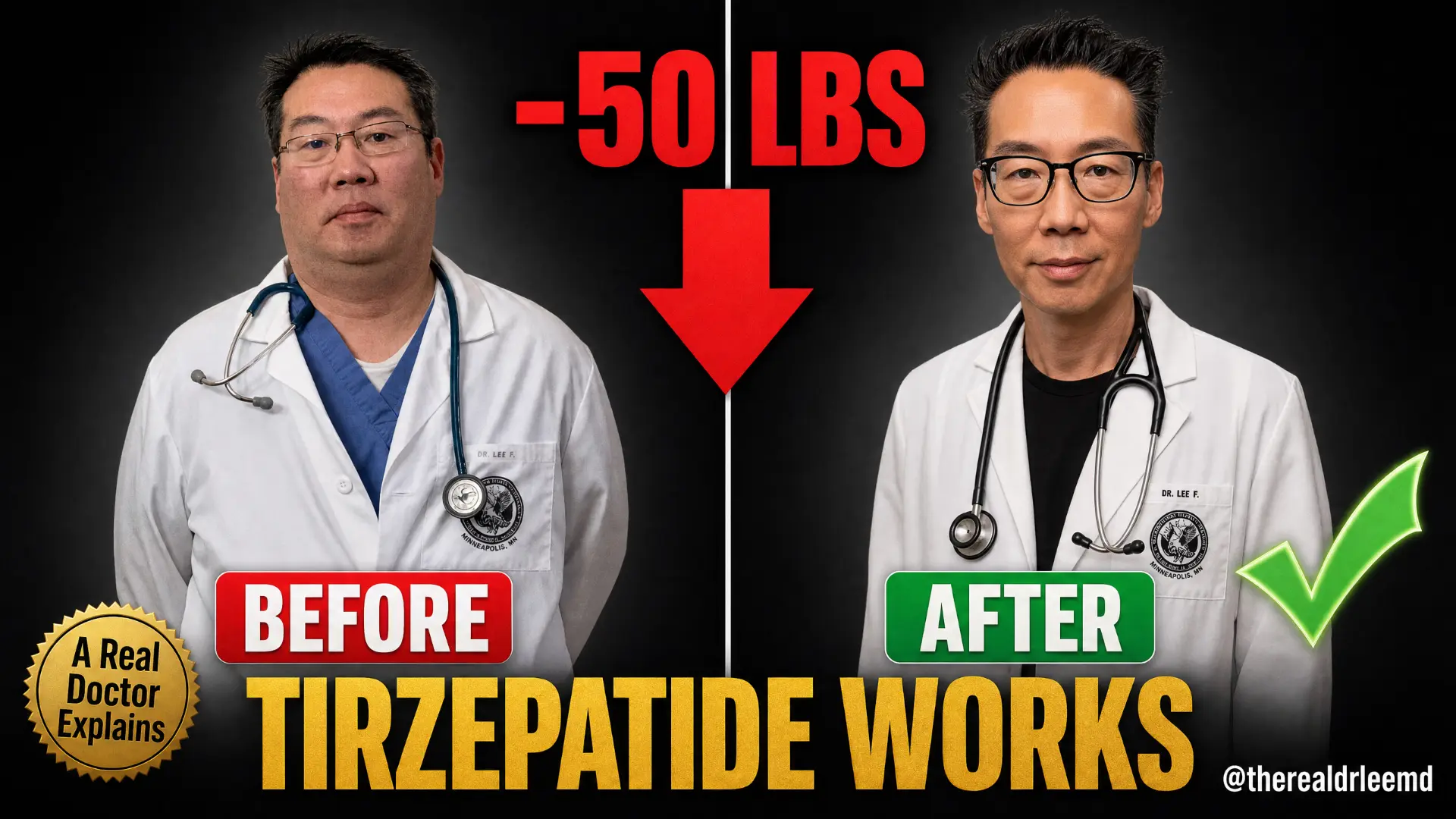 Before and after tirzepatide weight loss transformation
